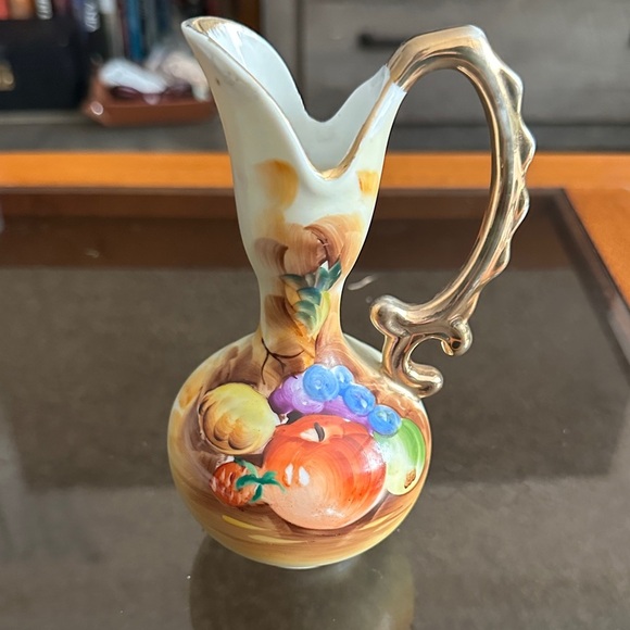 Colorful Ceramic Pitcher with Fruit Design - Picture 1 of 1